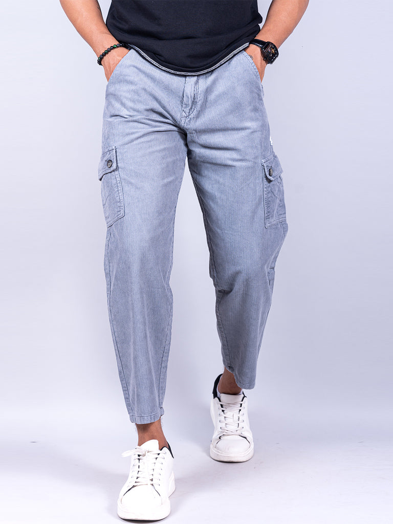Vintage Grey Baggy Fit Codrouy Cargo Pants - Tistabene