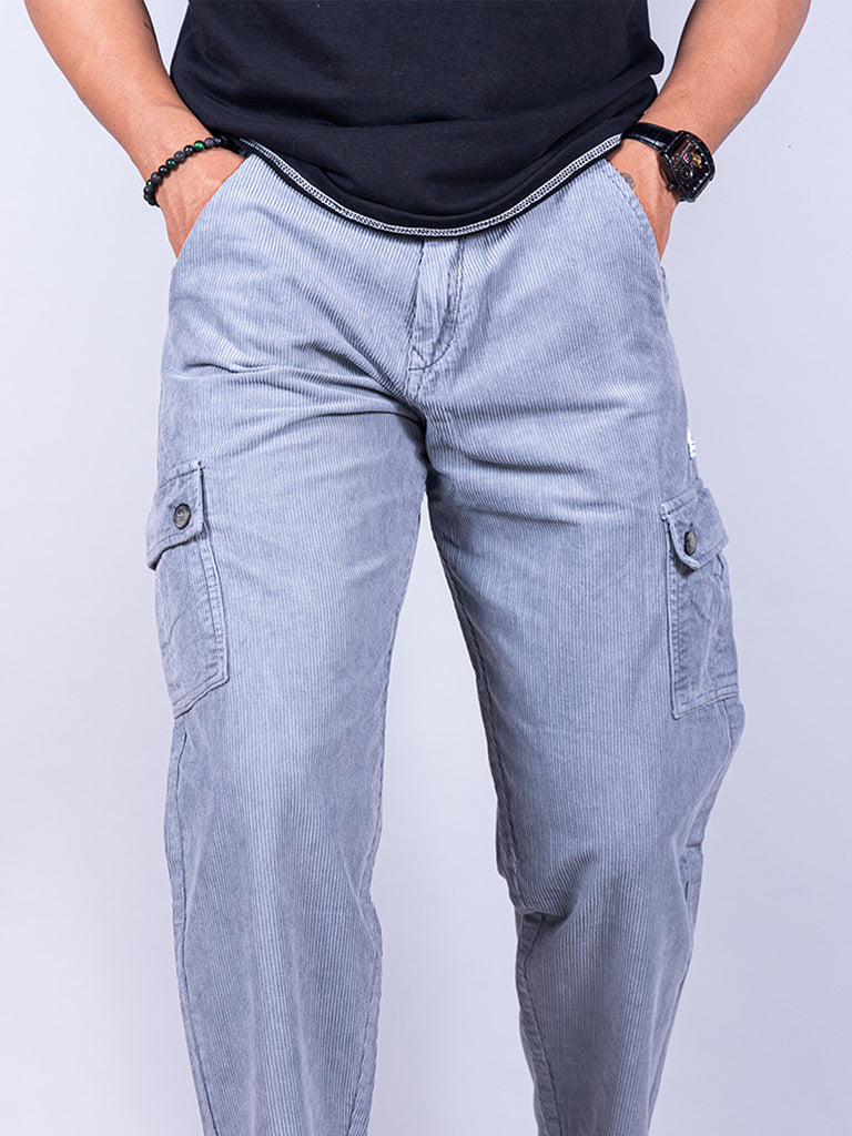 Vintage Grey Baggy Fit Codrouy Cargo Pants - Tistabene