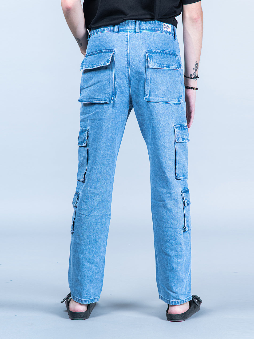 Slim Cargo Jeans - Light denim blue - Men