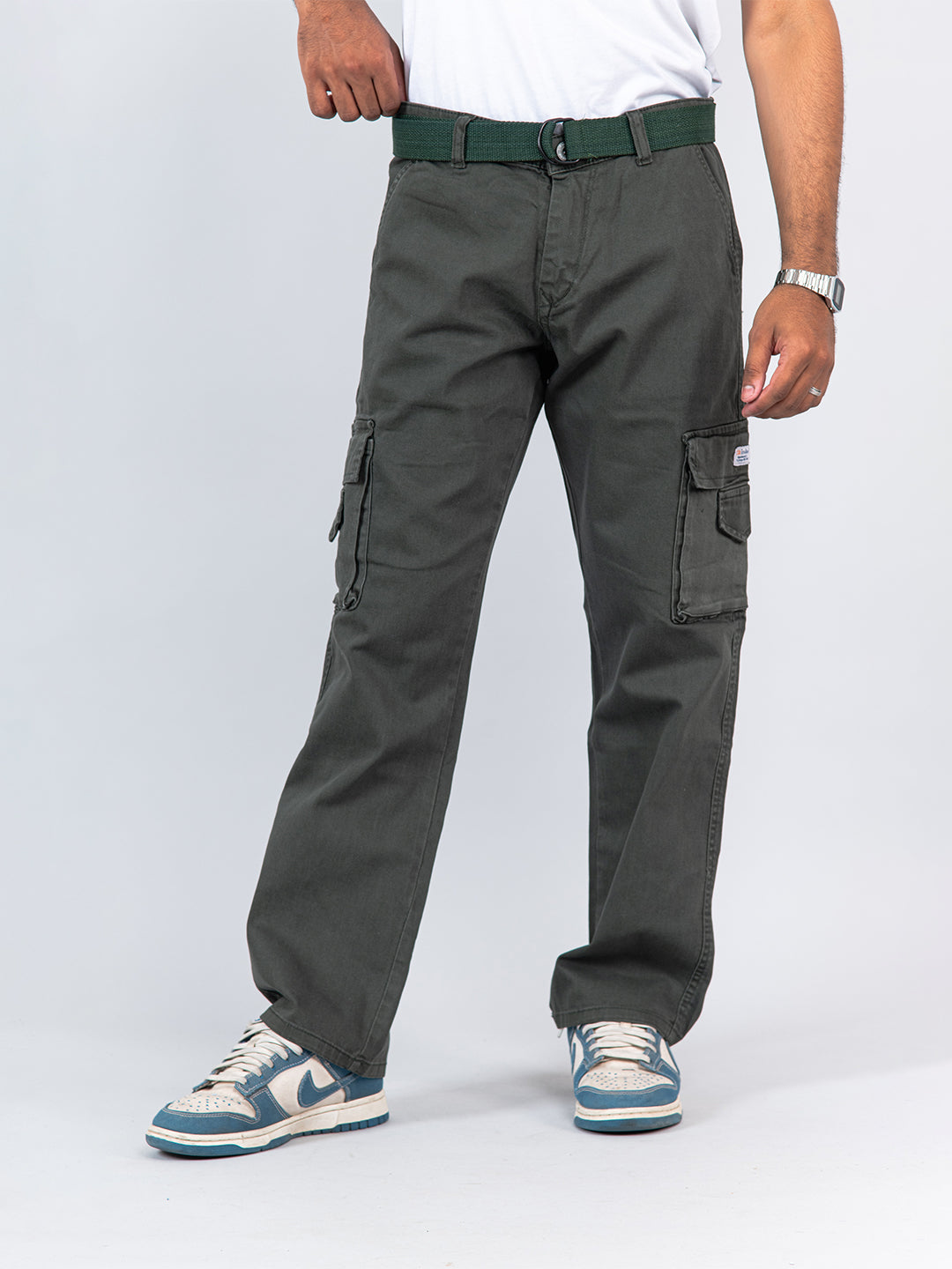 Men's Green Corduroy Trousers - Regular Fit | Peter Christian