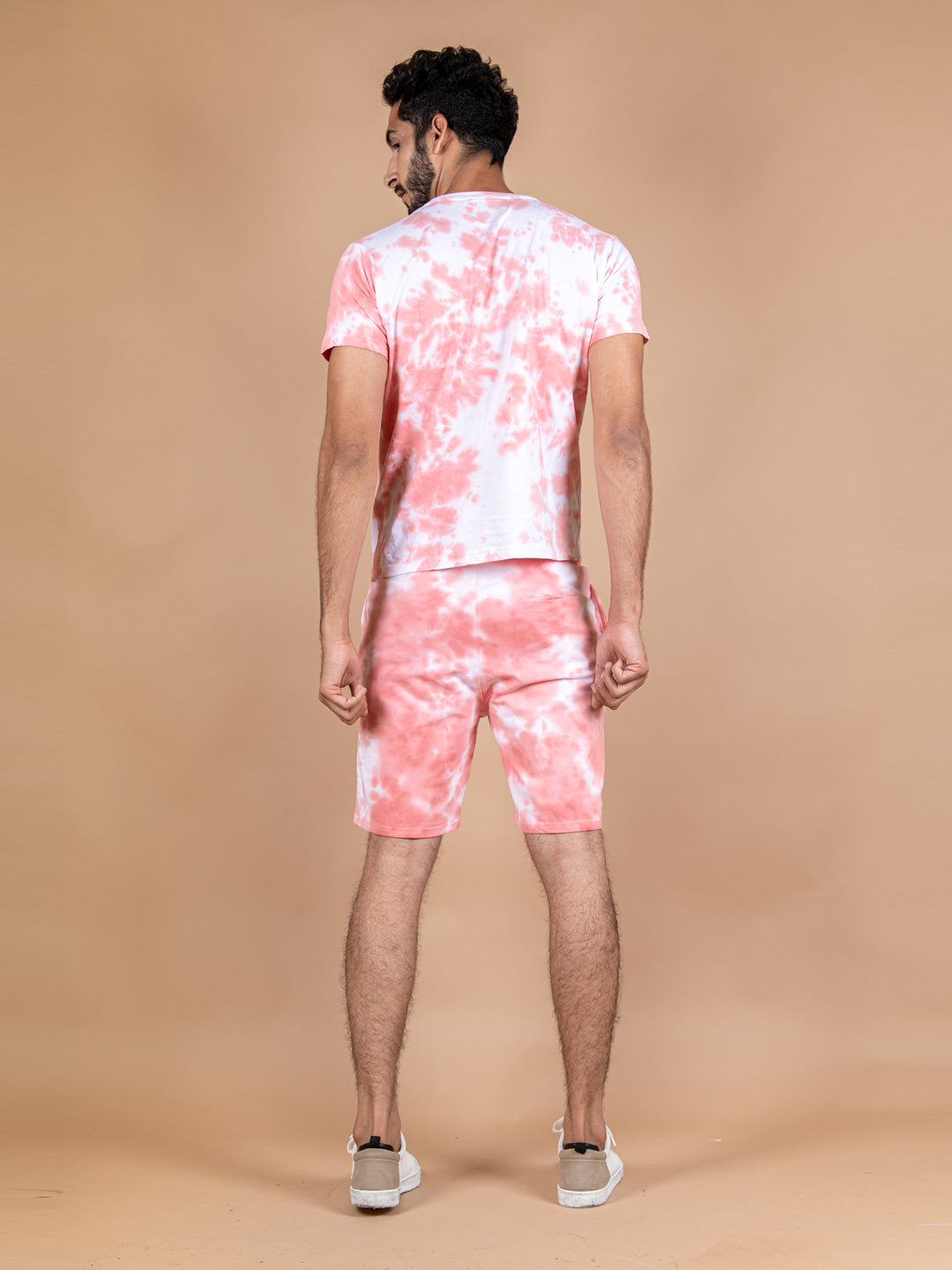 Peach Tie and Dye T-shirt and Shorts