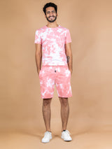 Peach Tie and Dye T-shirt and Shorts