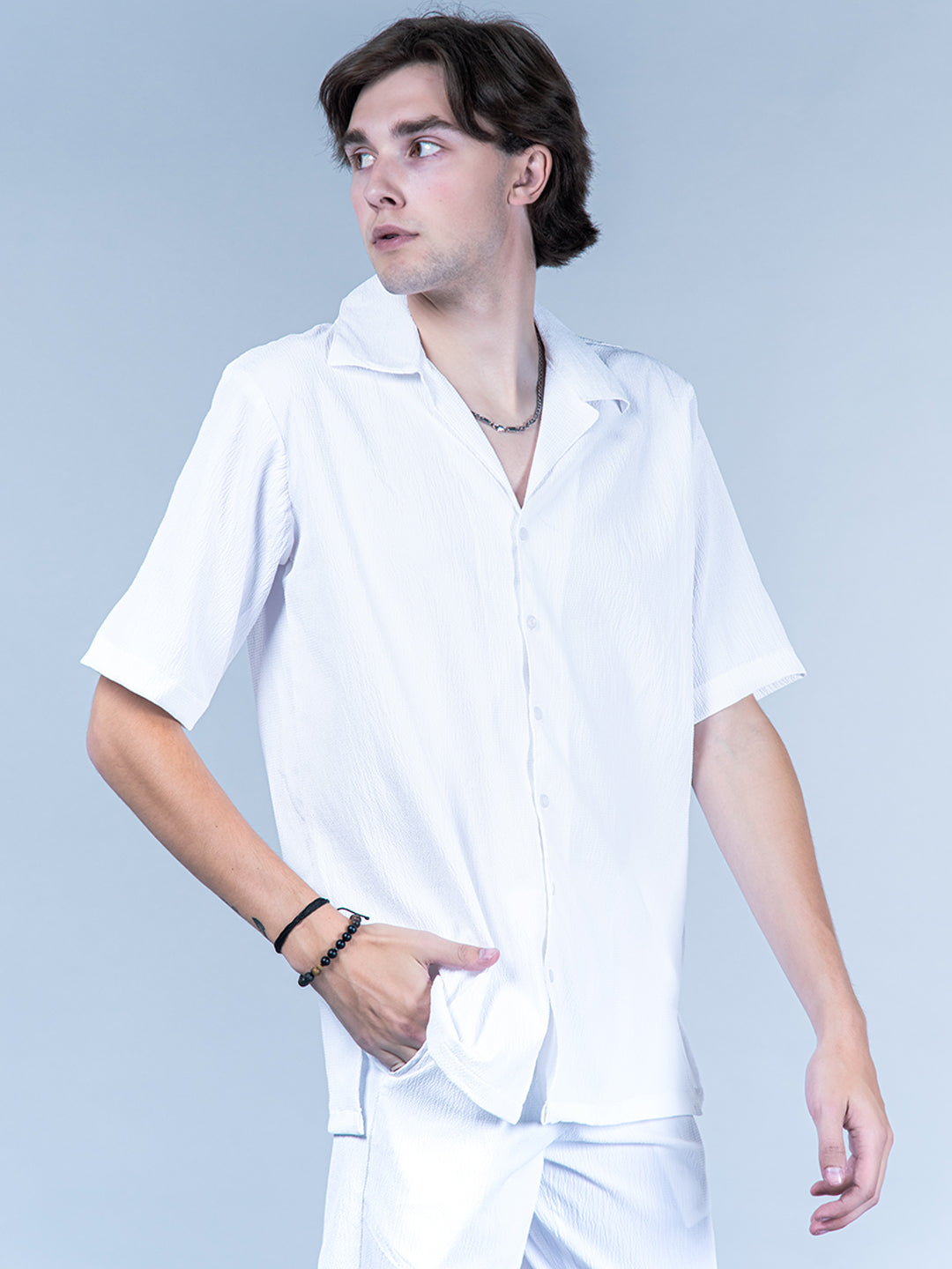 Buy White Oversized Popcorn Texture Co-ord Set online