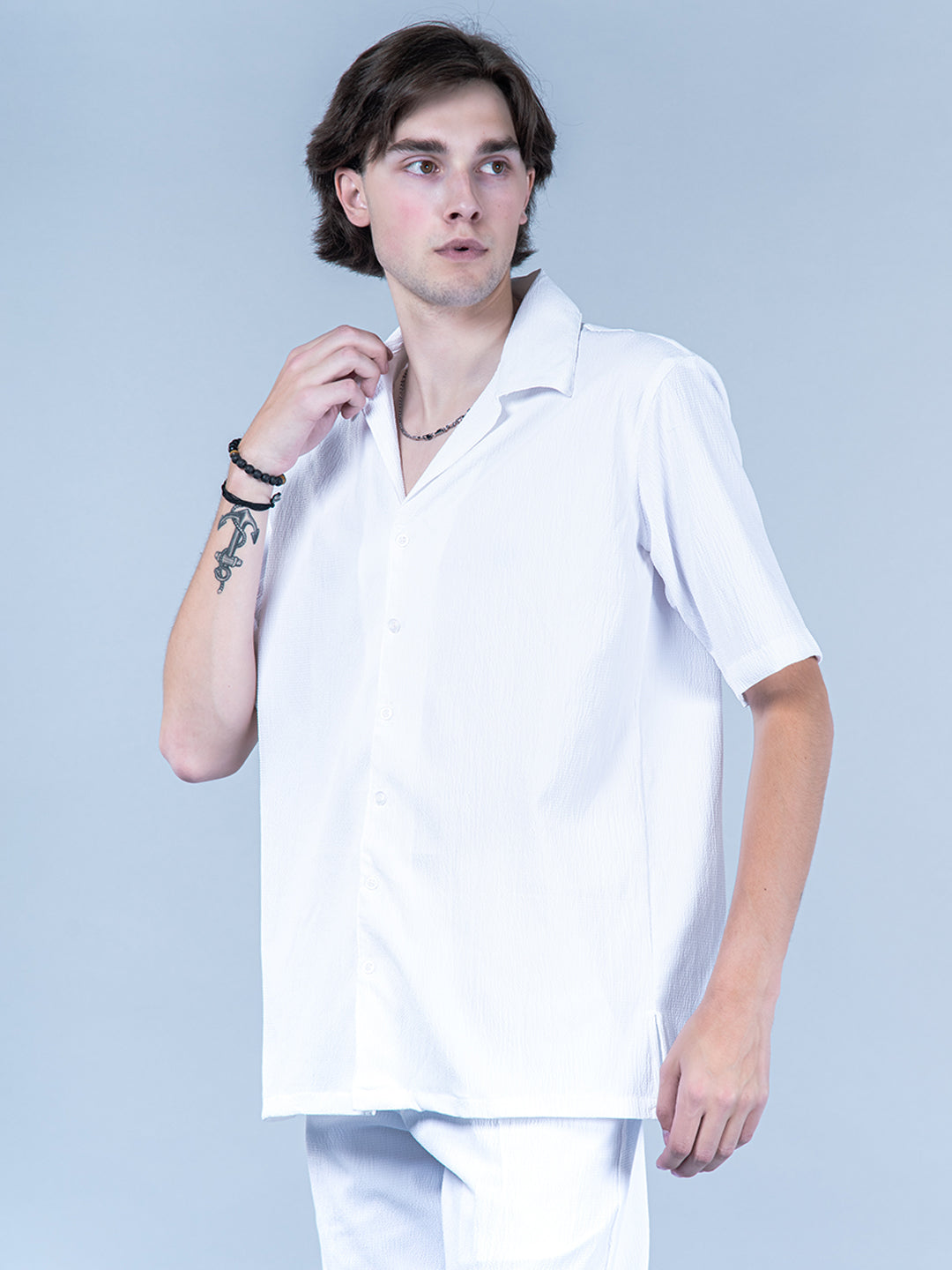 Buy White Oversized Popcorn Texture Co-ord Set online