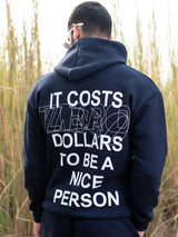 Navy Blue Quote Printed Hoodie With Jogger Co-ord Set