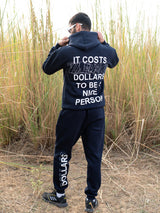 Navy Blue Quote Printed Hoodie With Jogger Co-ord Set