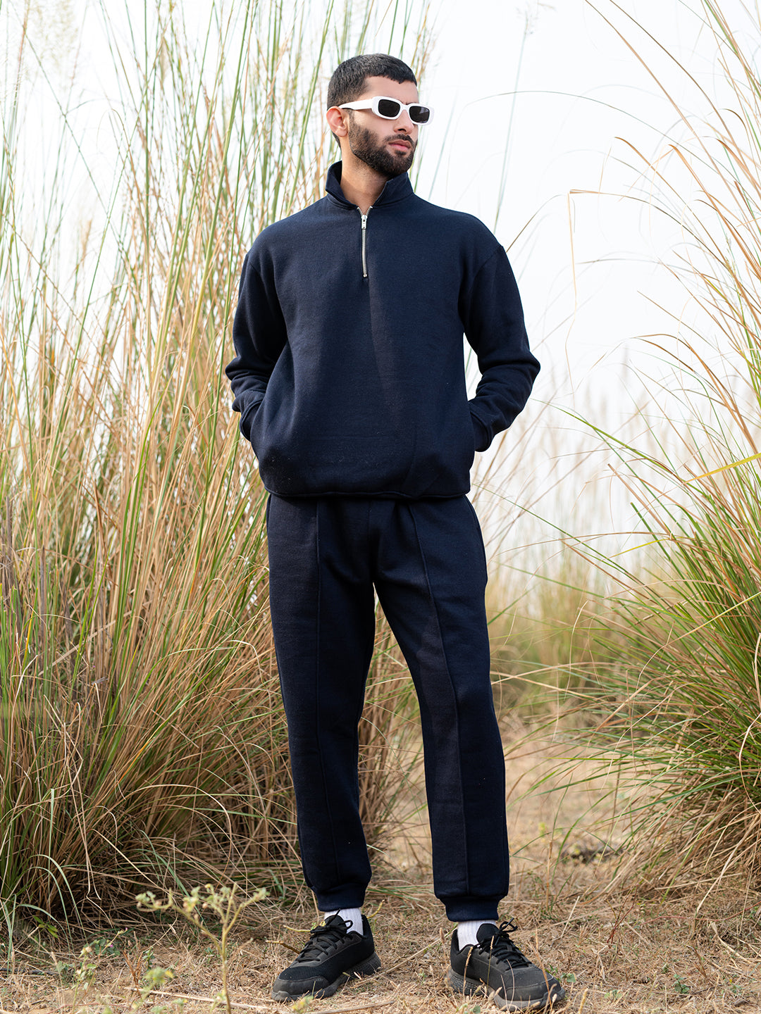 Navy Blue Sweatshirt With Jogger Co-ord Set