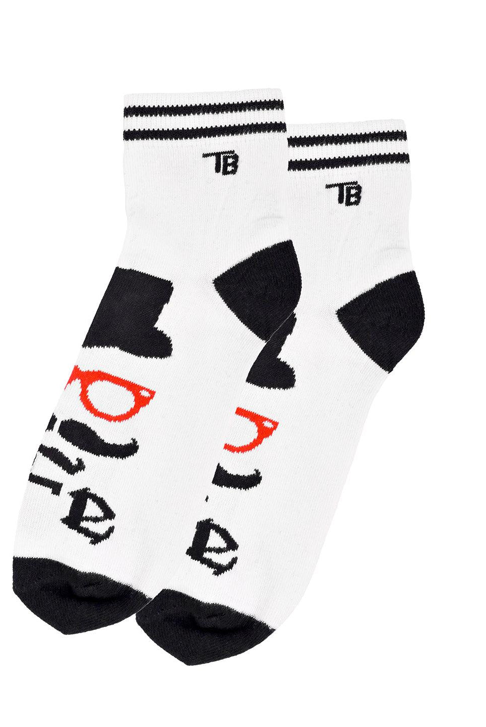 printed  white socks