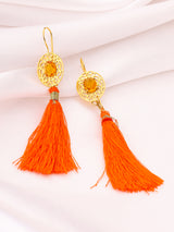 Filigree Indo Western Designer Colored Stones Dangler Earring