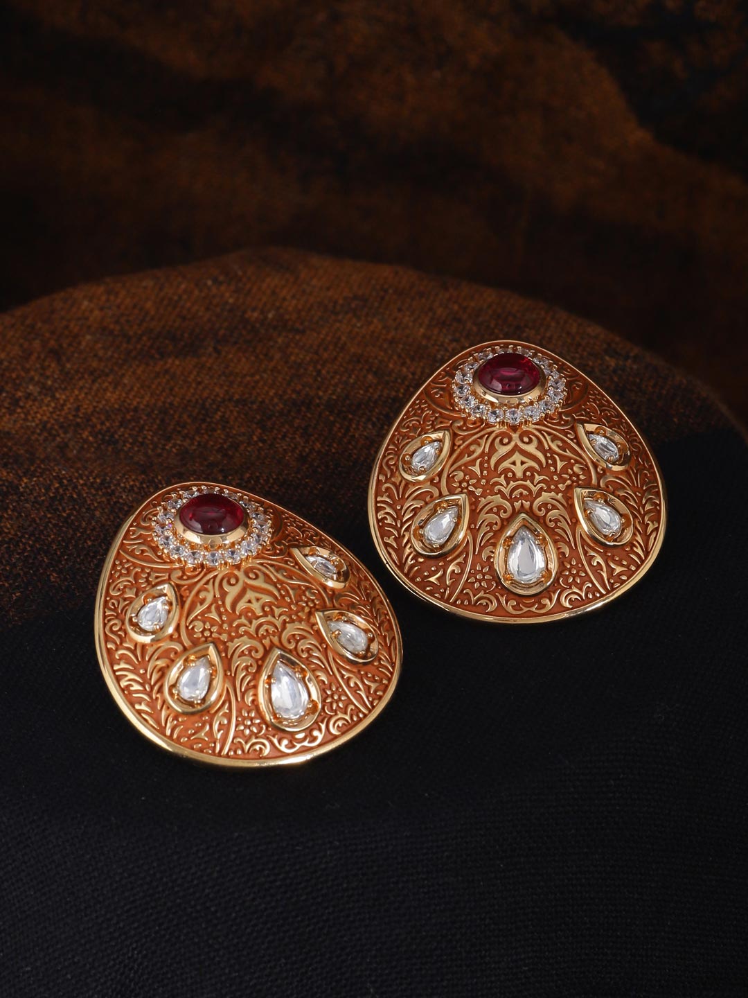 Floral Enamelled Stud Earring