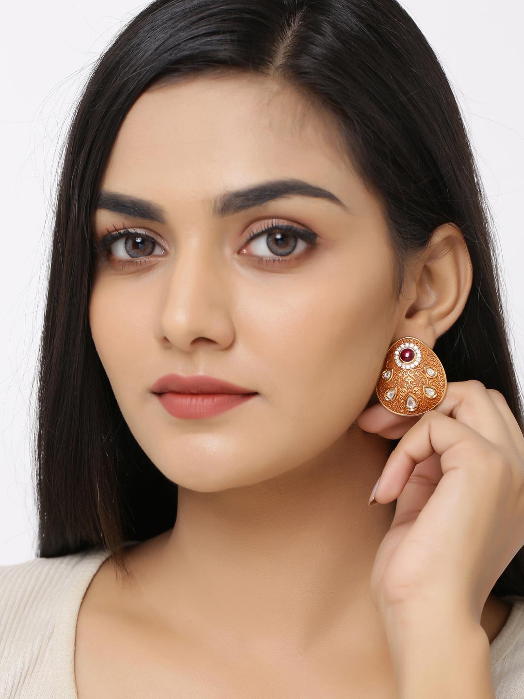 Floral Enamelled Stud Earring