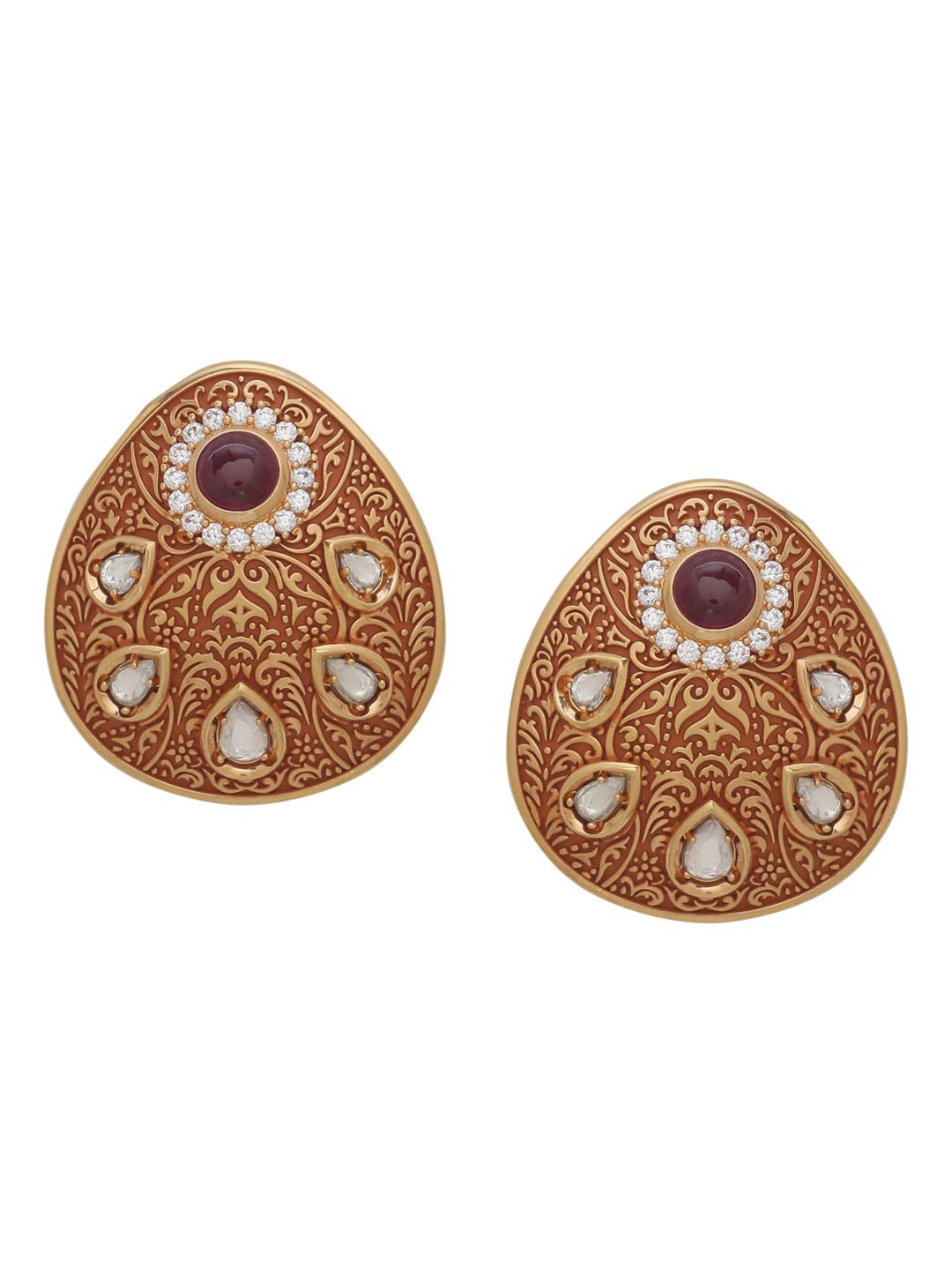 Floral Enamelled Stud Earring