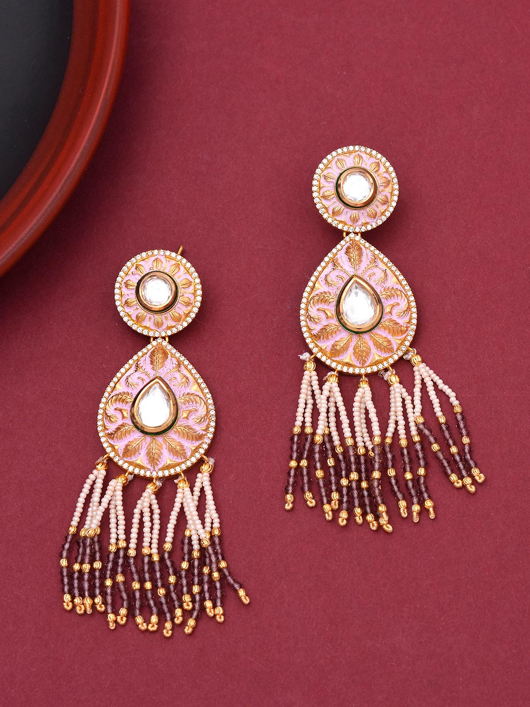 Floral Enamelled Dangler Earring