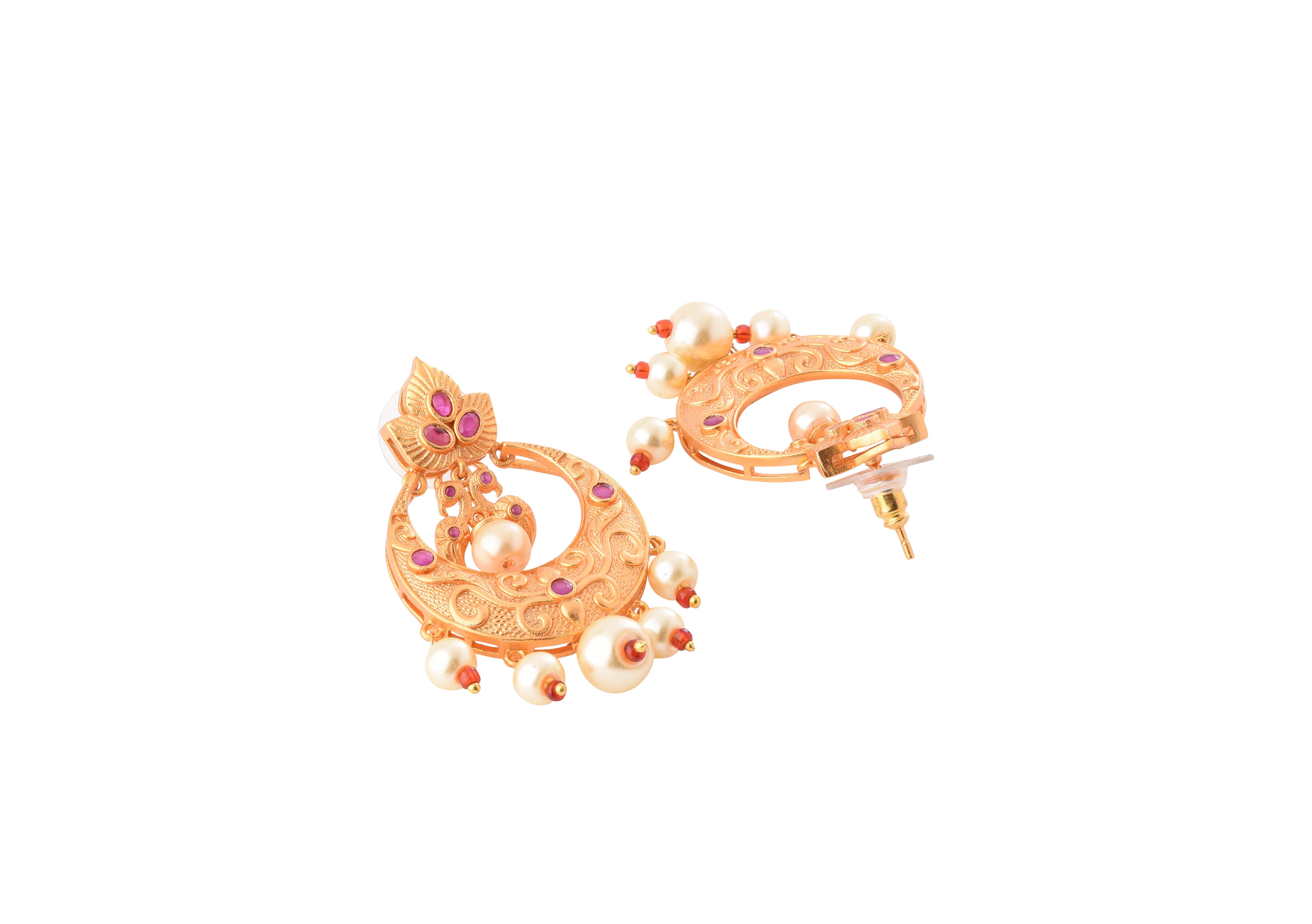 Peacock Gold Plated Chandbali Earring