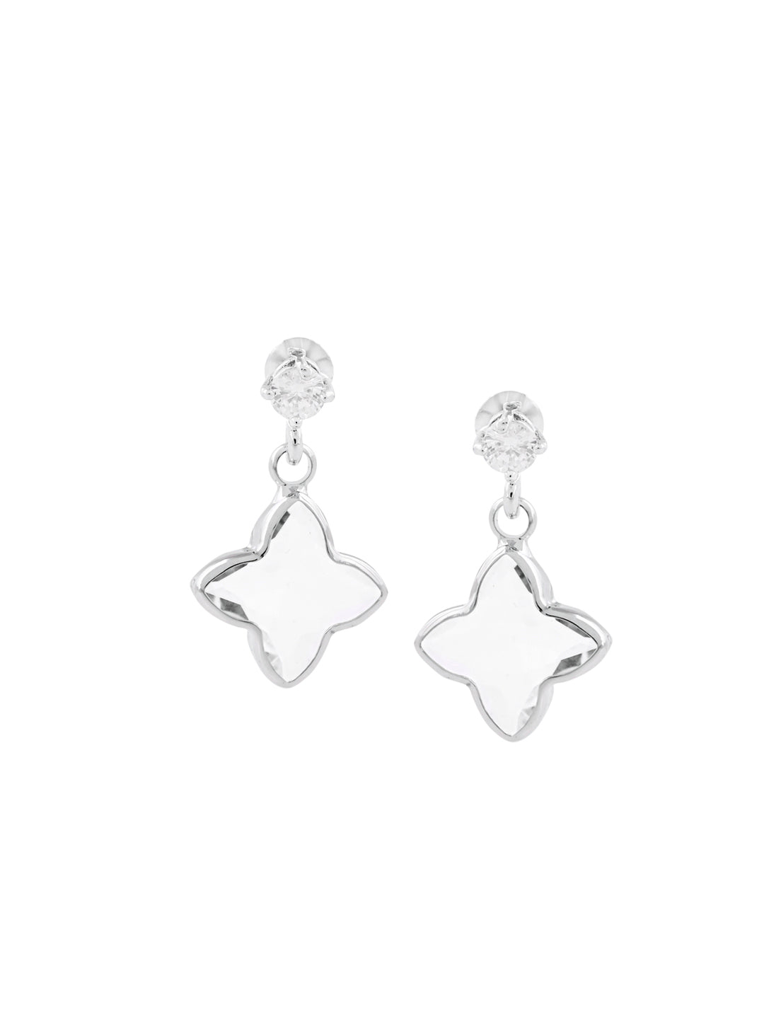 Floral Colored Stone Dangler Earring