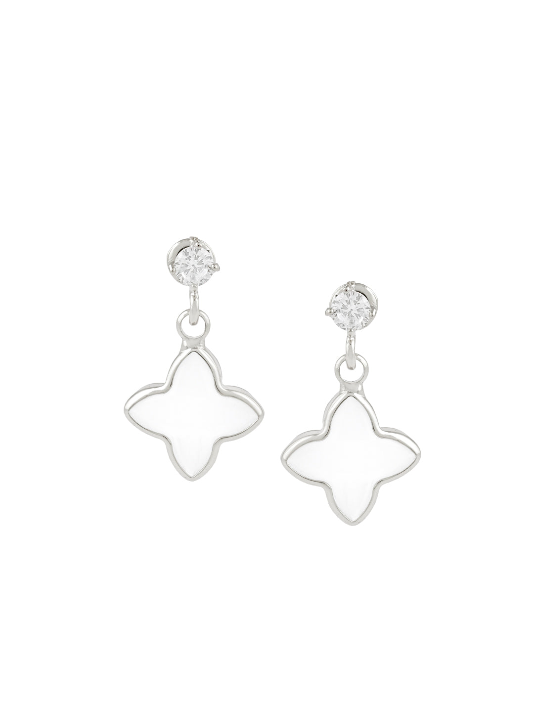 Floral Colored Stone Dangler Earring