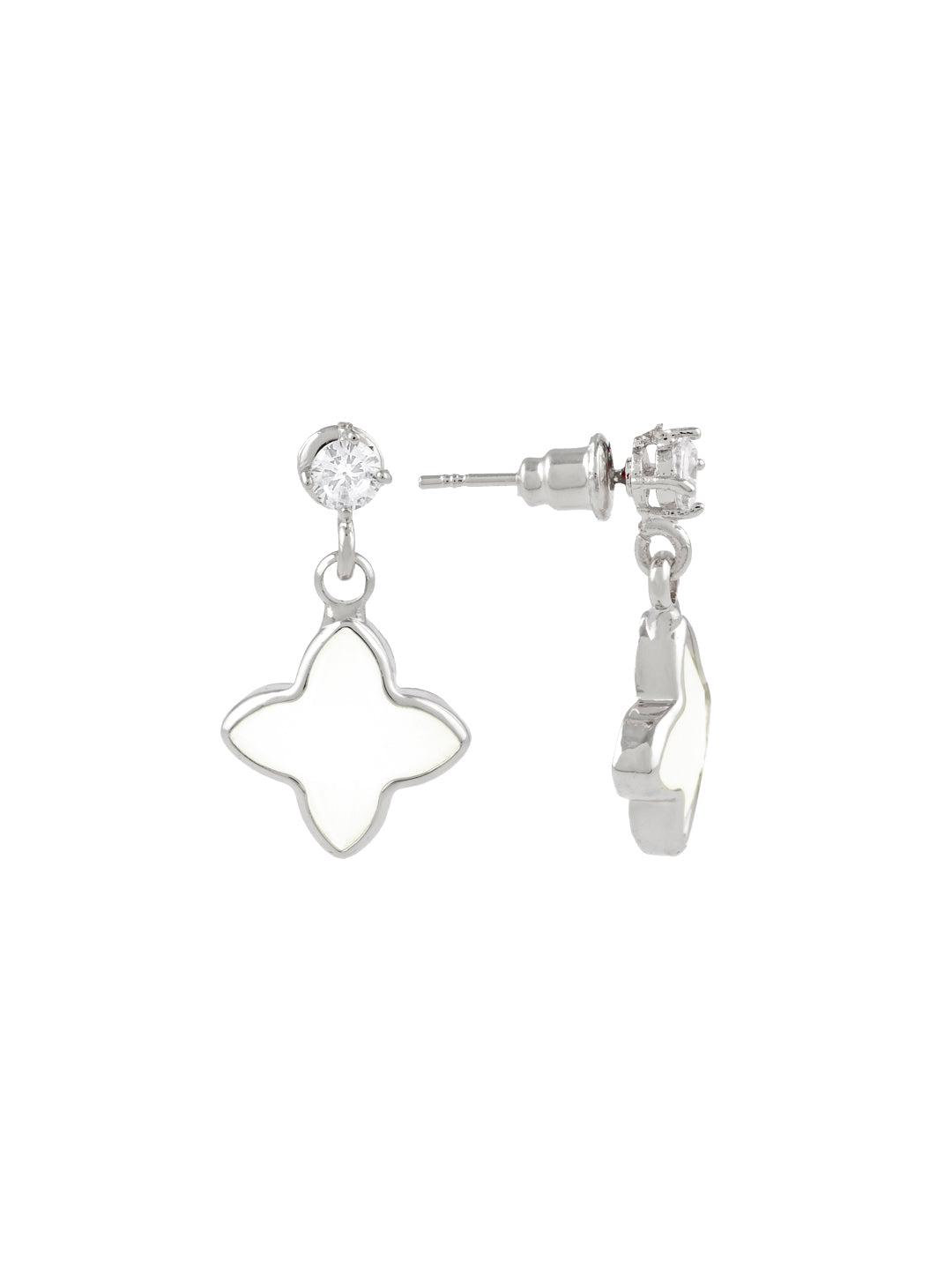 Floral Colored Stone Dangler Earring