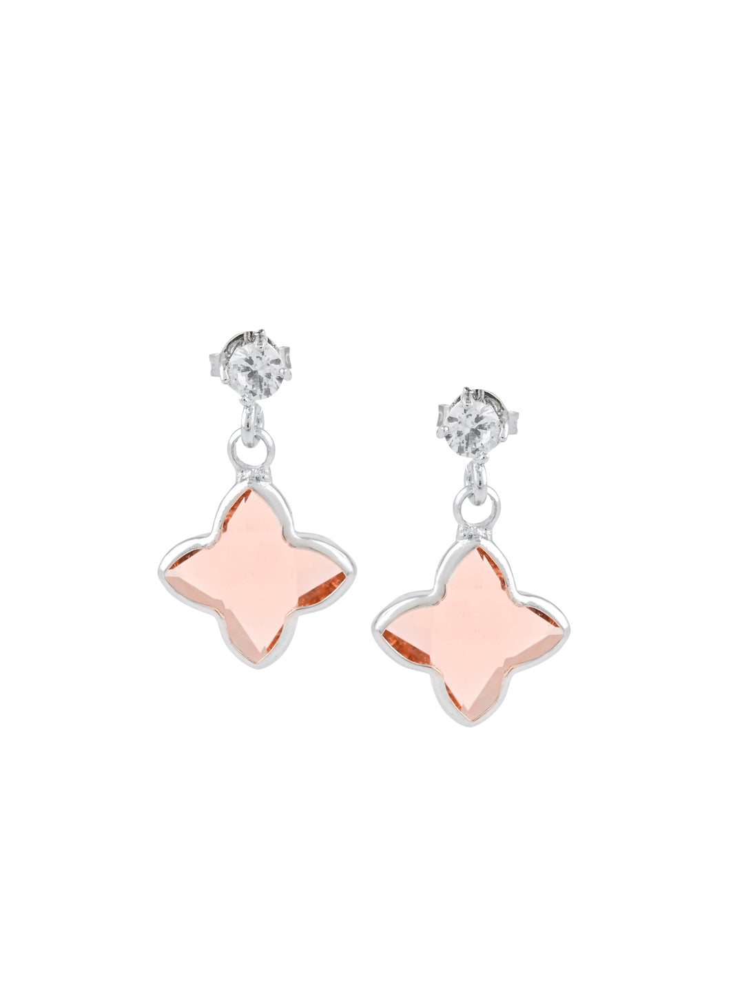 Floral Colored Stone Dangler Earring