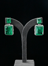 Classic Big Green Stone Dangler Earring