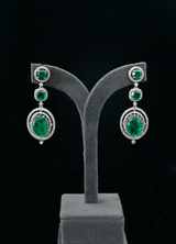 Long Green Stone Dangler Earring