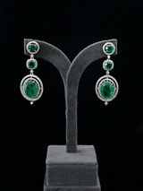 Long Green Stone Dangler Earring