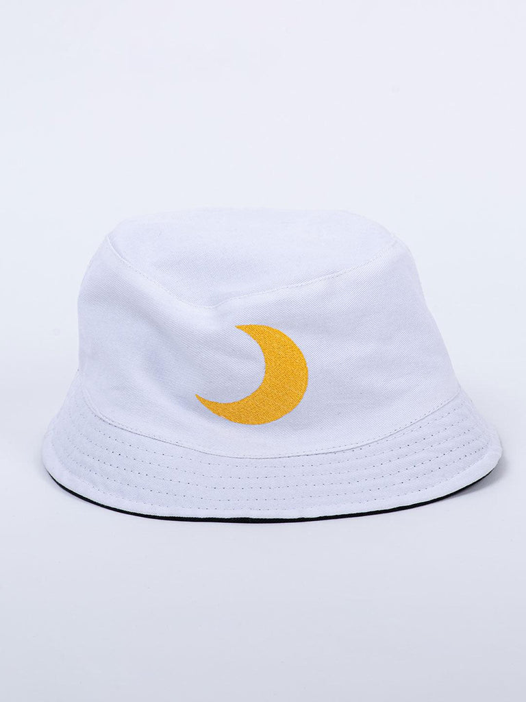 Black And White Sun-Moon Embroidered Regular Size Unisex Reversible Hat - Tistabene