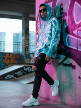 Sea Green Tie and Dye Hoodie