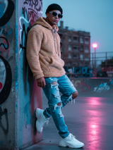 Light Brown Sherpa Hoodie