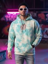Sky Blue Love Kindness Gratitude Peace Tie-Dye Hoodie