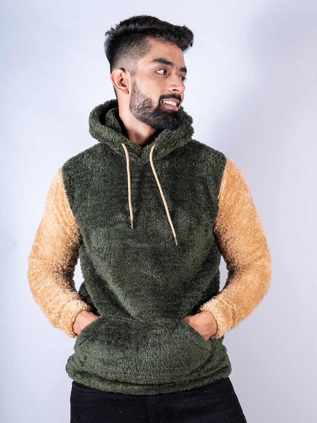 Color Block Sherpa Hoodie