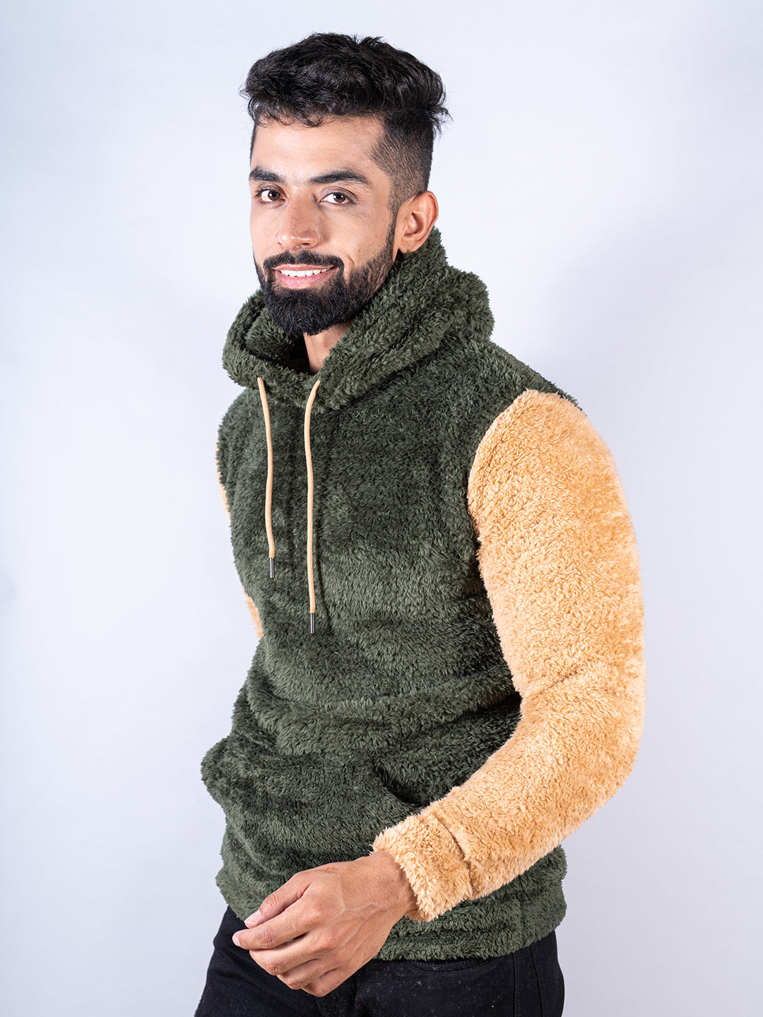Color Block Sherpa Hoodie