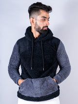 Blue and Grey  Sherpa Hoodie