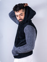 Blue and Grey  Sherpa Hoodie