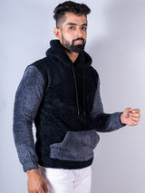 Blue and Grey  Sherpa Hoodie