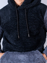Blue and Grey  Sherpa Hoodie