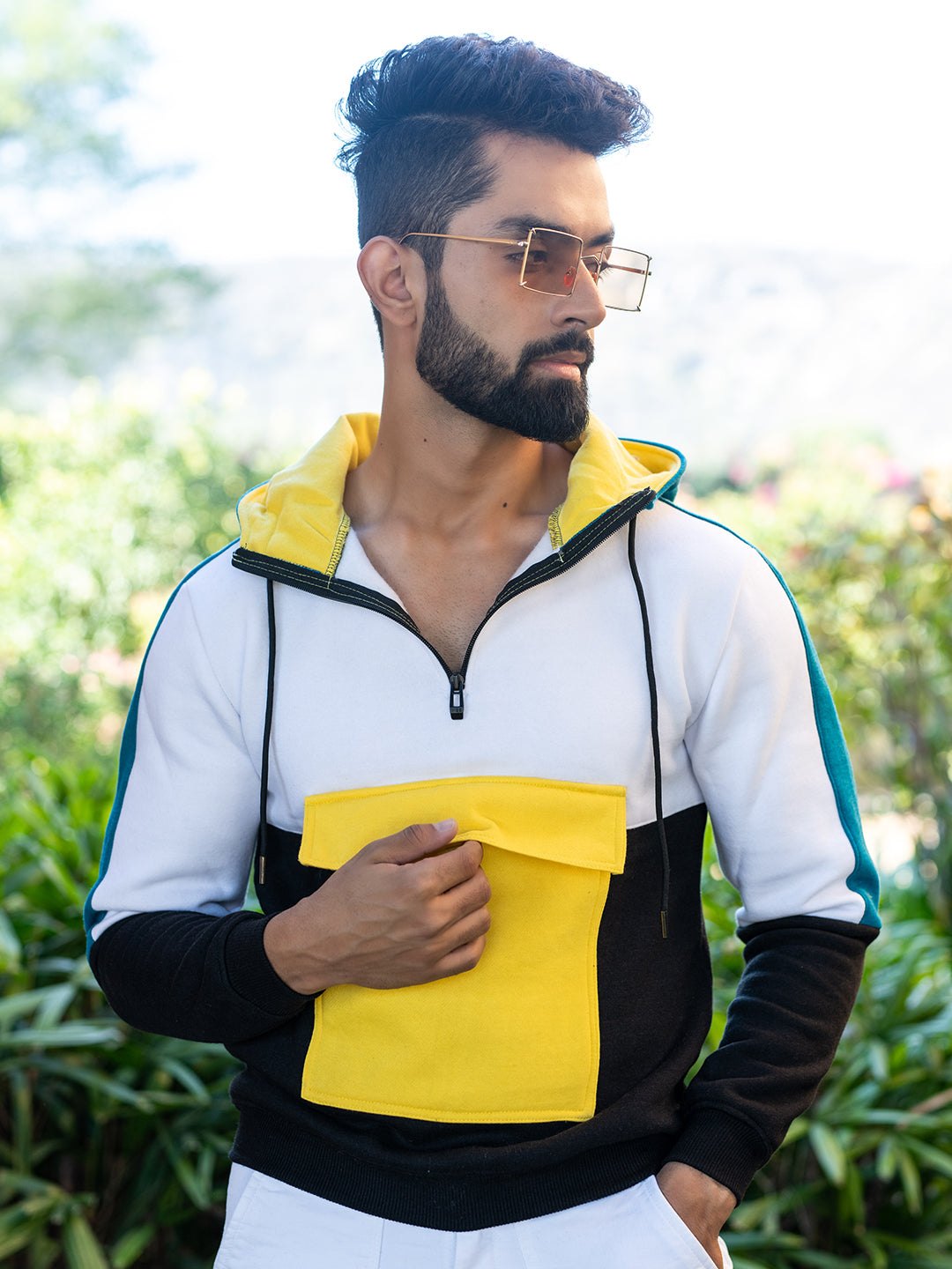 Multi Color Block Hoodie