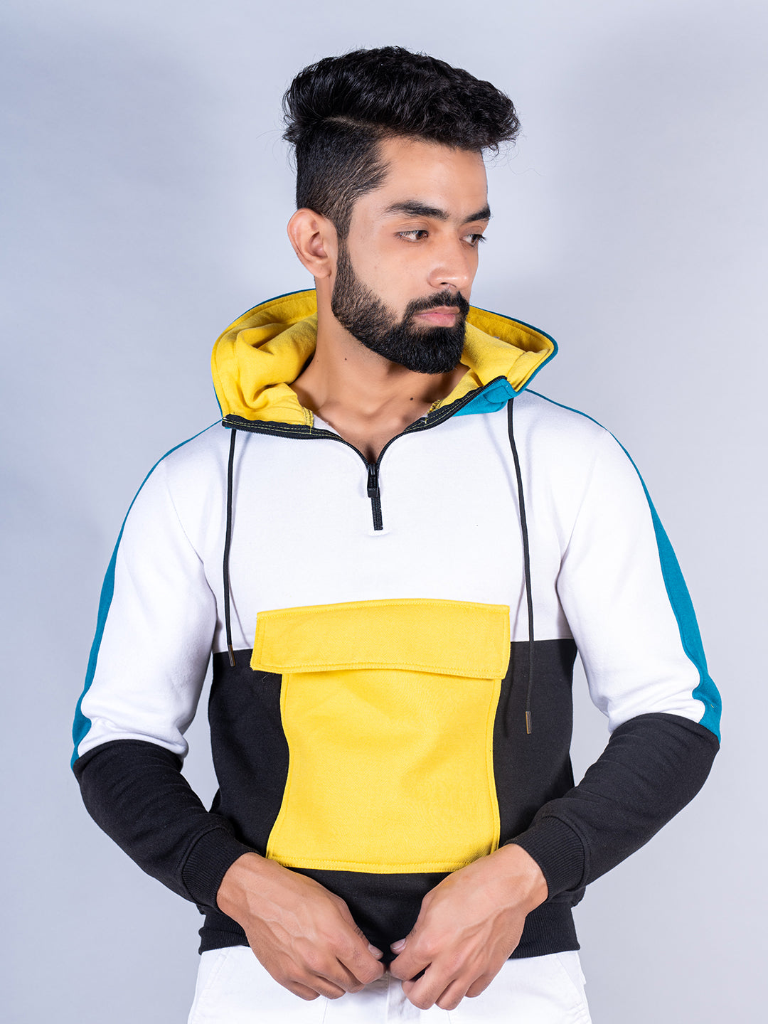 Multi Color Block Hoodie
