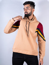 Beige Directional Print Hoodie