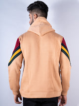 Beige Directional Print Hoodie