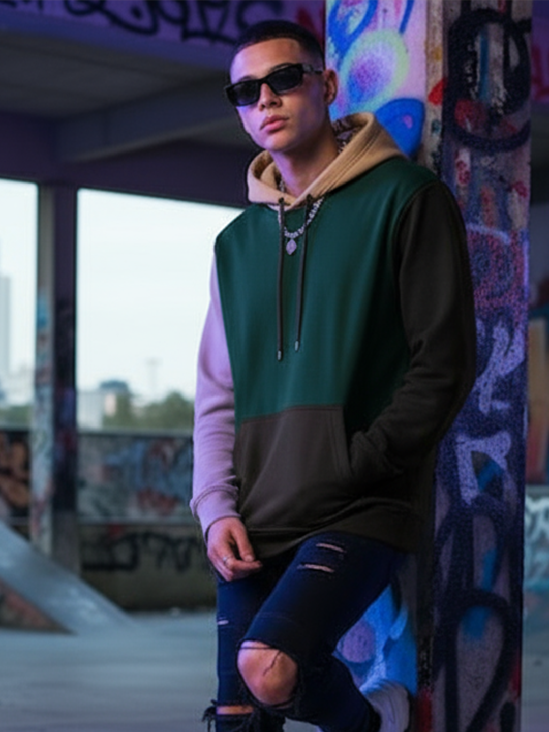 Multi color Block Hoodie (Unisex)