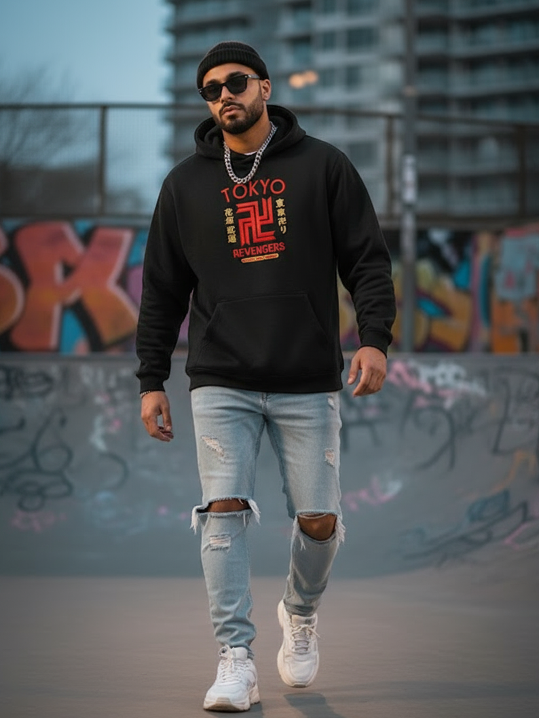 Black Tokyo Manji Revengers Printed Hoodie (Unisex)