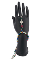 Leaf And Butterly Old Silver Charm And Multi Color Hathphool