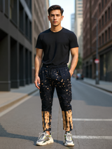 Dark Brown Spot Print Joggers