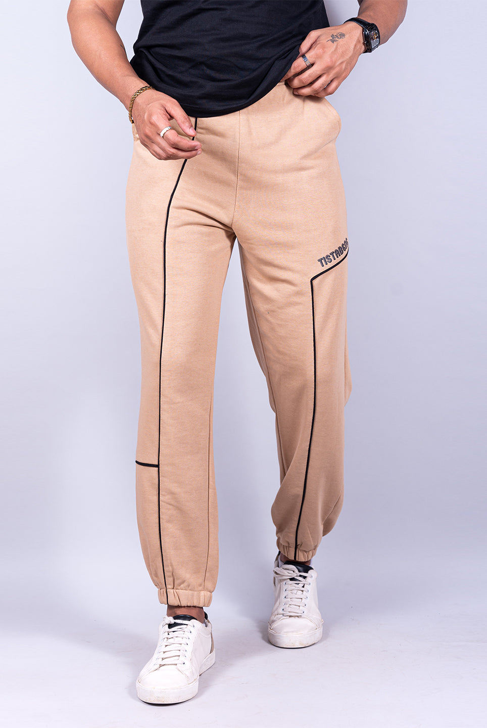Beige Tistabene Printed Cotton Joggers