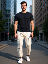 Pastel Yellow Tistabene Printed Cotton Joggers