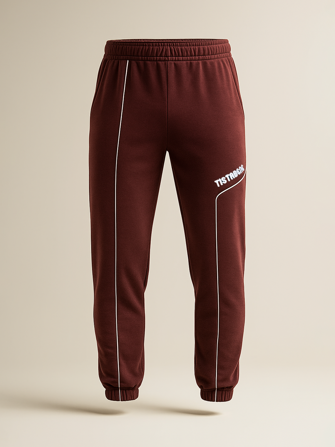 Burgundy Tistabene Printed Cotton Joggers