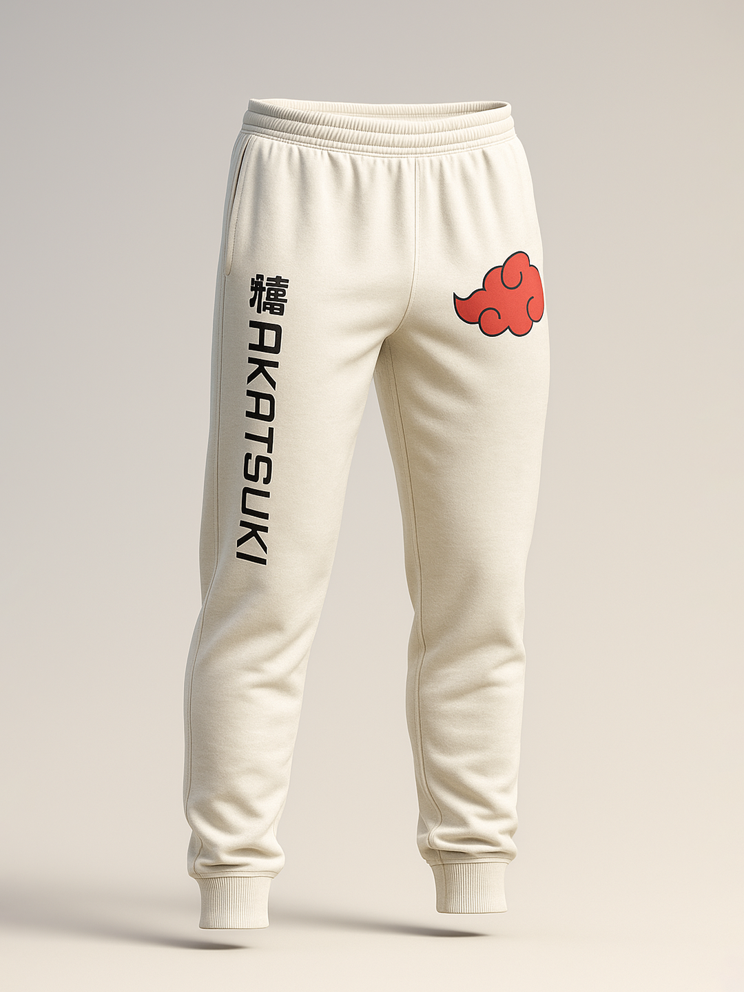 Cream Akatsuki Cloud Printed Cotton Joggers