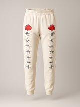 Cream Anime Akatsuki Cloud Printed Cotton Joggers