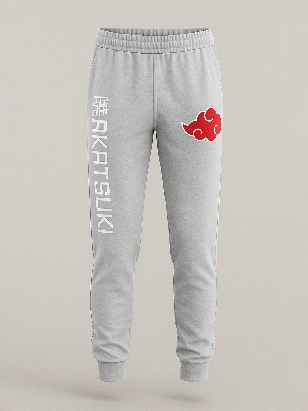 Grey Akatsuki Cloud Printed Cotton Joggers