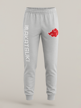 Grey Akatsuki Cloud Printed Cotton Joggers